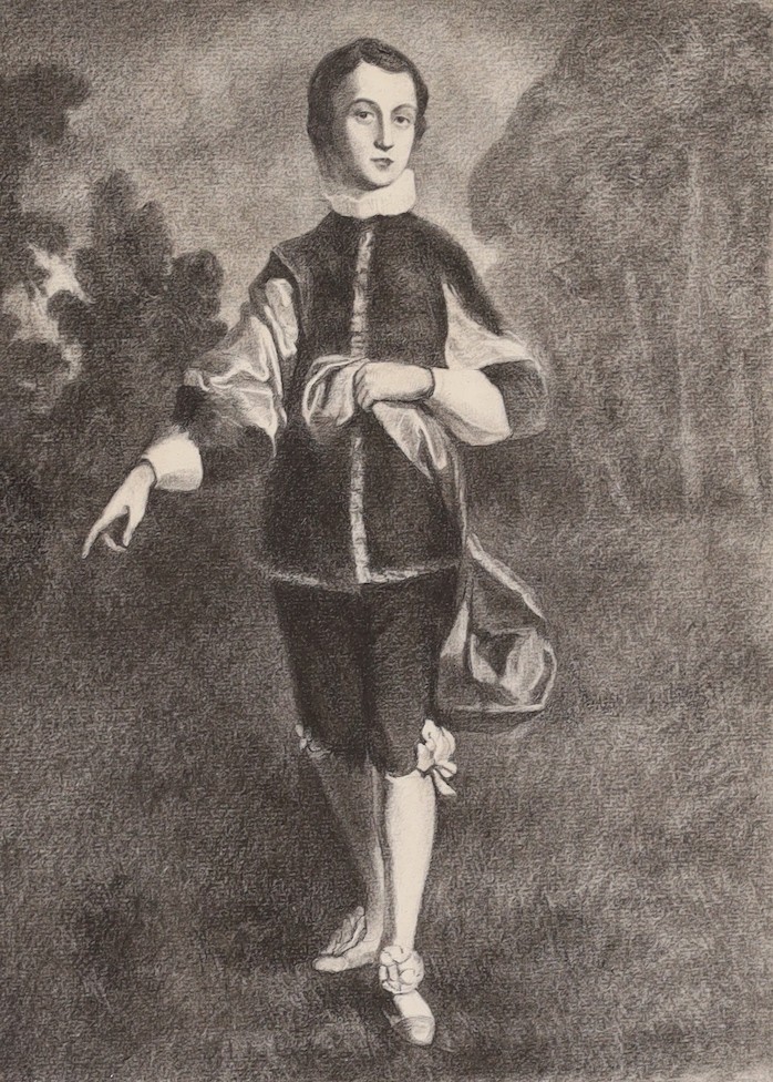 Dorothy Woollard (1886-1986), three pencil / charcoal portraits, ‘Charles, 1st Duke of St Albans’, ‘Lady Diana Beauclerk’, and ‘Hon: Topman Beauclerk’, largest 38 x 30cm